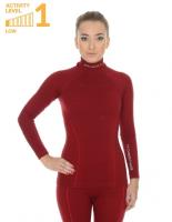 Brubeck Футболка женская дл.рукав Wool Merino 78% Бордо в Махачкале