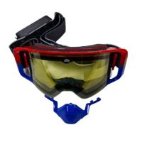 AiM Очки снегоходные с магнитной линзой и подогревом (PRO) 31-107 Accu Heated Red-Blue Glossy в Махачкале