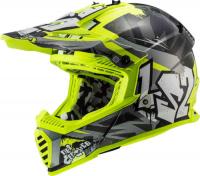 LS2 Шлем MX437 Fast Mini Crusher Черно-желтый в Махачкале