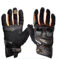 Sweep Перчатки кожаные+текстиль Hammer Black/Orange в Махачкале