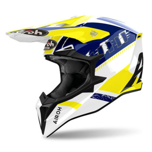 Airoh Мотошлем Wraaap Feel Yellow/Blue Gloss в Махачкале