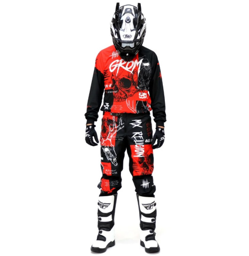 Grom Штаны кроссовые MX Religion red в Махачкале