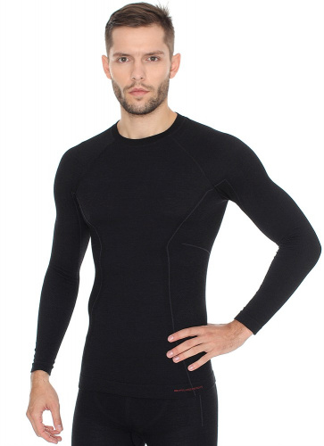 Brubeck Футболка мужская Active Wool Черный в Махачкале